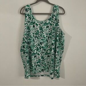 Lands End Tank leaf pattern tank top size 3X